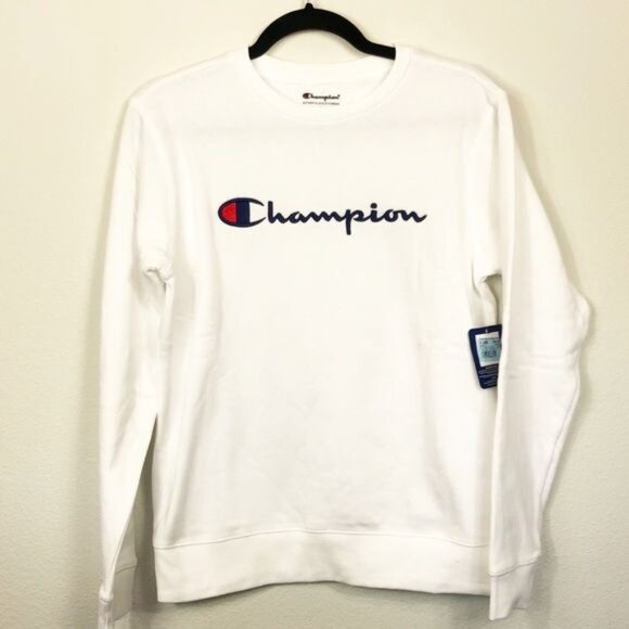 Champion Embroidered Crewneck Sweatshirt White XL NWT - Picture 2 of 7